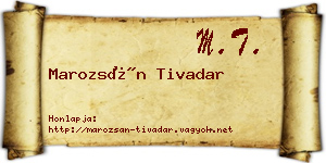 Marozsán Tivadar névjegykártya